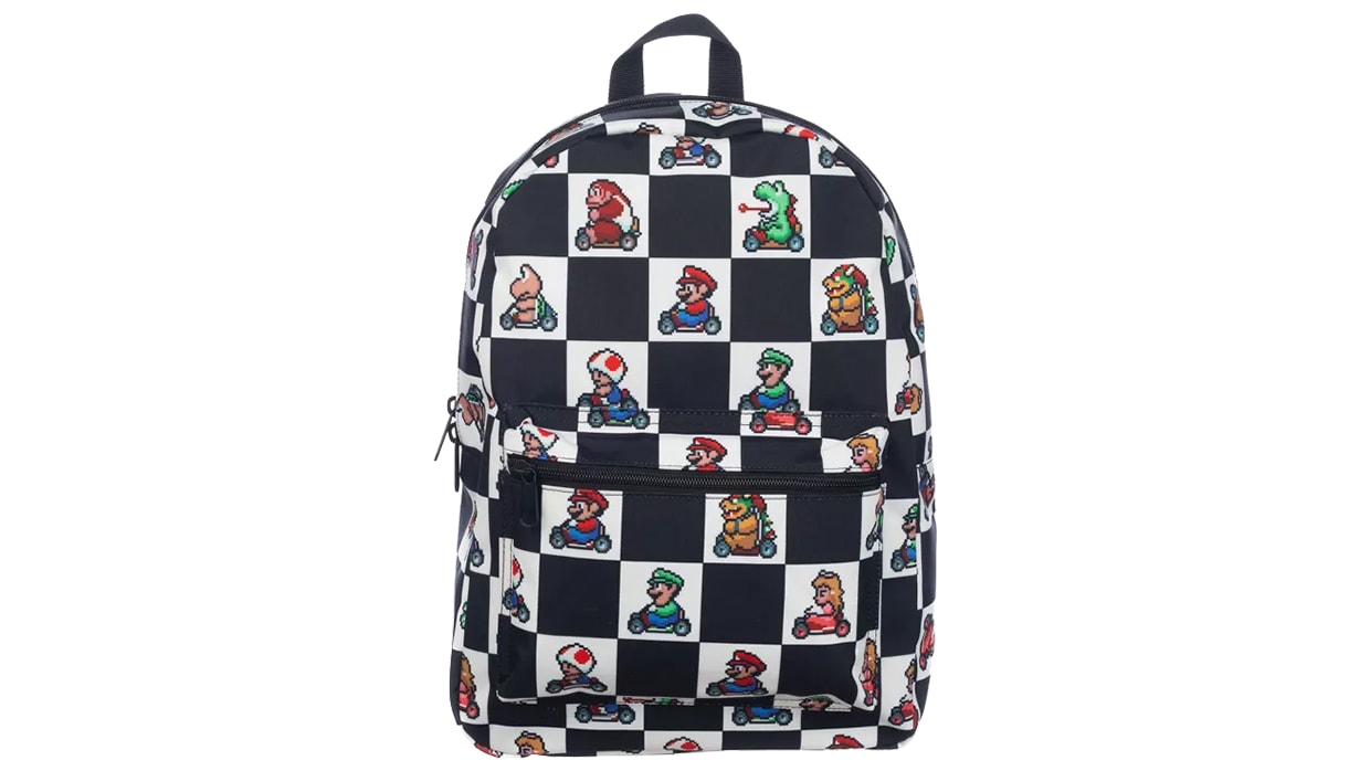 Super Mario Kart Checker Sublimated Backpack Site Officiel Nintendo pour Canada